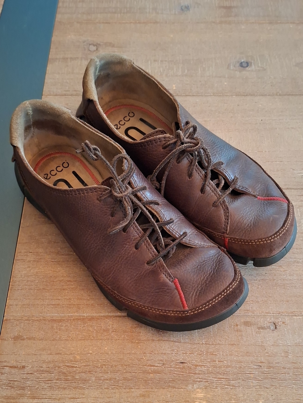 Ecco Men's Brown Leather Gorp-core-inspired Suede Lace-up Shoes (EU 40)